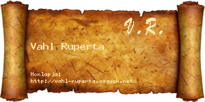 Vahl Ruperta névjegykártya